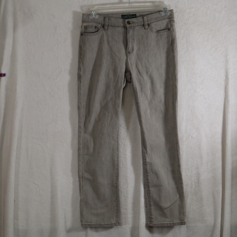 LRL Lauren Jeans Co. Ralph Lauren Petite Women's Jeans Sz 6P Light Gray Denim